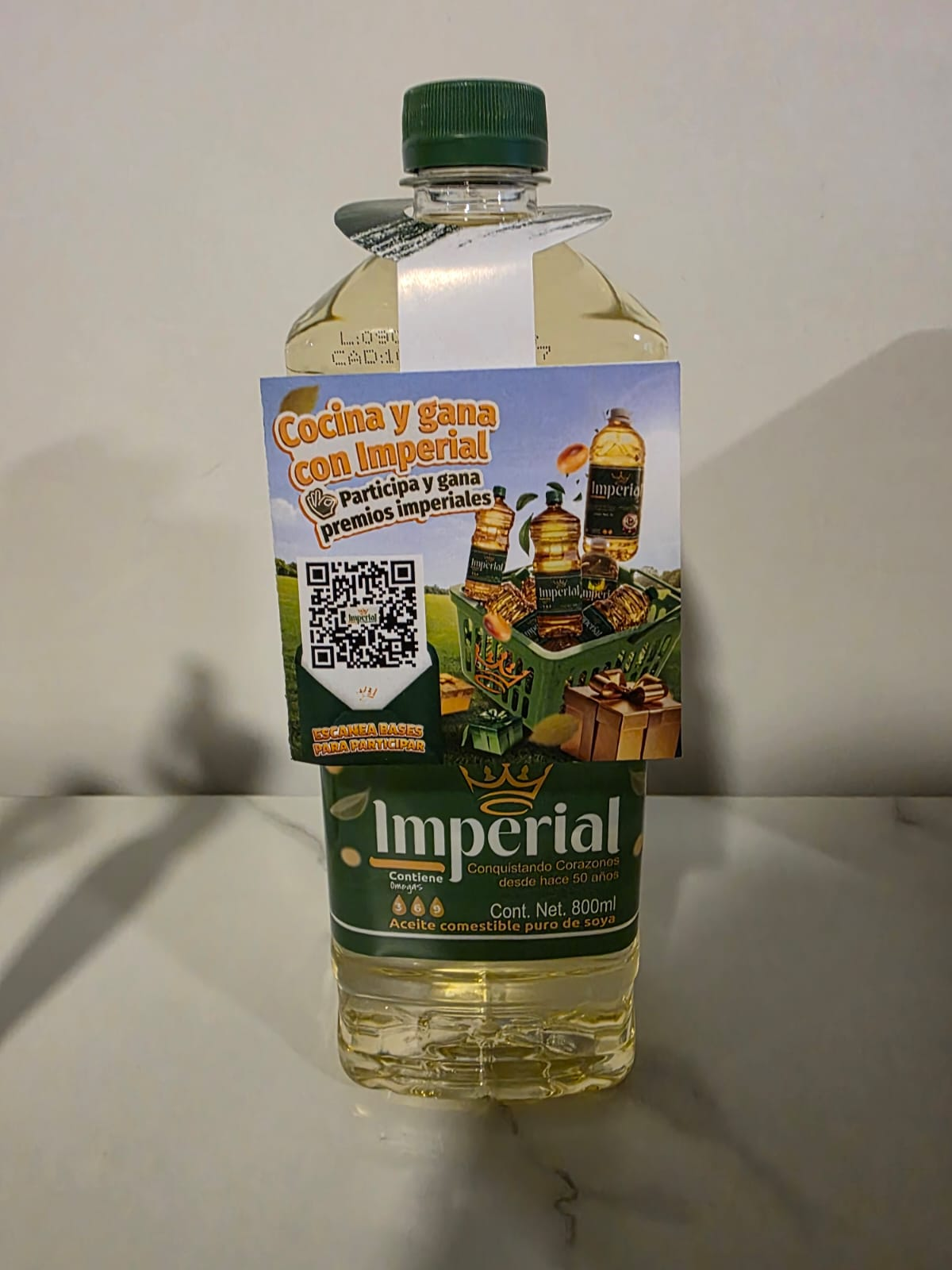 Botella Imperial con collarín del concurso Cocina y Gana